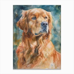 Golden Retriever Watercolor Painting 4 Canvas Print