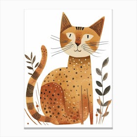 Ocicat Cat Clipart Illustration 4 Canvas Print