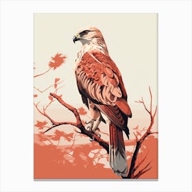 Minimalist Red Tailed Hawk 3 Illustration Canvas Print