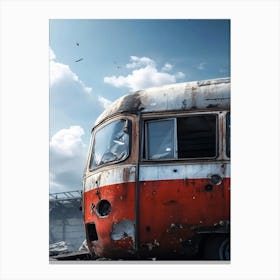 Bus In Ruins Canvas Print