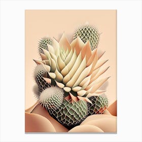 Acanthocalycium Cactus Neutral Abstract 2 Canvas Print