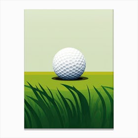 Golf Ball On Grass Canvas Print