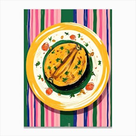 A Plate Of Pumpkins, Autumn Food Illustration Top View 34 Canvas Print