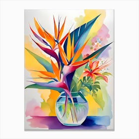 Bird Of Paradise In A Vase Canvas Print