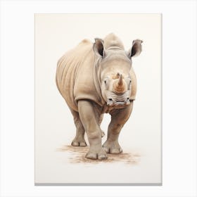 Detailed Rhino Illustration 4 Canvas Print