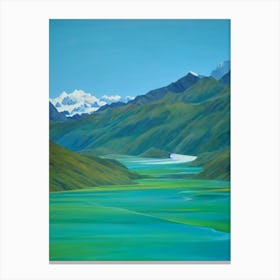 Huascarán National Park Peru Blue Oil Painting 1  Canvas Print