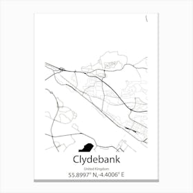 Clydebank,United Kingdom Minimalist Map Leinwandbild