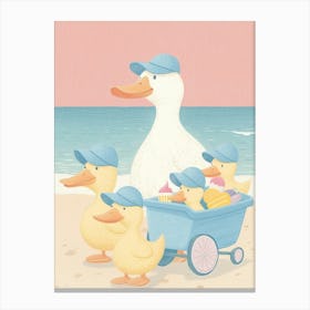 Ducks On The Beach Canvas Print