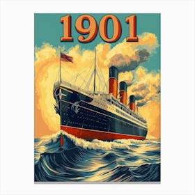 Aihrgdesign A Vintage Travel Poster Of A Grand Steamship Sail 2cc93307 7572 4ed4 9dac Ebb5843583a5 1 Canvas Print