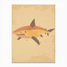 Muted Pastel Mustard Shark 2 Canvas Print