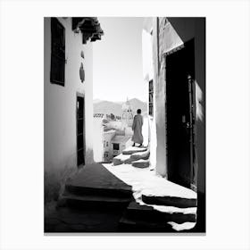 Chefchaouen, Morocco, Black And White Photography 1 Canvas Print