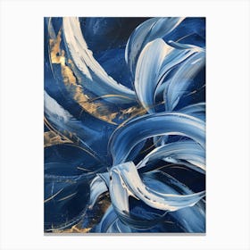 Abstract Blue And Gold Painting 4 Canvas Print