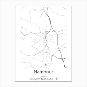 Nambour,Australia Minimalist Map Canvas Print