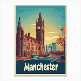 Aihrgdesign A Vintage Travel Poster Of Manchester Featuring T 2c3b3000 4595 4af2 B031 2a47b542f9fb 0 Canvas Print