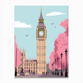 England Travel Illustration Canvas Print