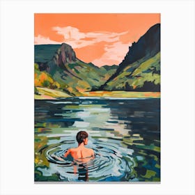 Wild Swimming At Loch An Eilein Scotland 2 Canvas Print