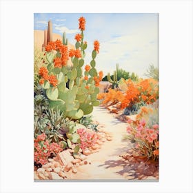 Desert Botanical Garden Usa Watercolour 4 Canvas Print