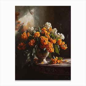 Baroque Floral Still Life Lantana 4 Canvas Print