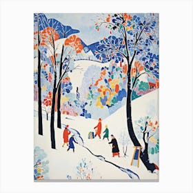 Winter Snow Moscow   Russia Snow Illustration 2 Canvas Print