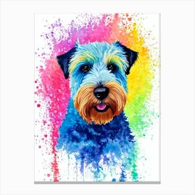 Soft Coated Wheaten Terrier Rainbow Oil Painting dog Canvas Print