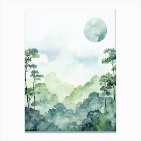 Watercolour Of Monteverde Cloud Forest   Costa Rica 2 Canvas Print