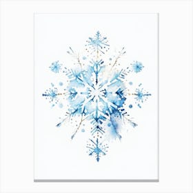 Symmetry, Snowflakes, Minimalist Watercolour 4 Canvas Print