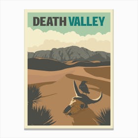 Death Valley National Park Travel Poster Canvas Print