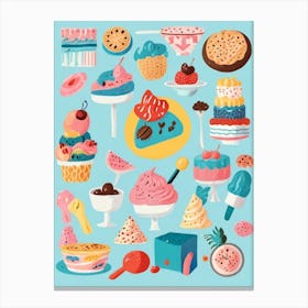 Ice Cream And Desserts Canvas Print