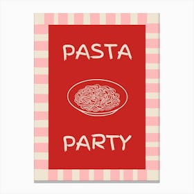 Pasta Party Red Poster Canvas Print