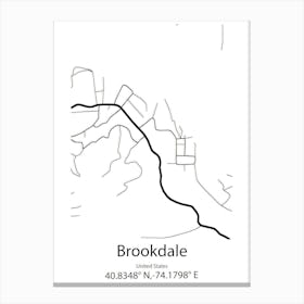 Brookdale,United States Minimalist Map 1 Canvas Print