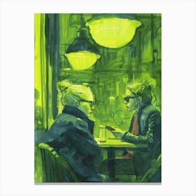 Two Women At A Cafe Canvas Print