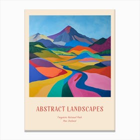 Colourful Abstract Tongariro National Park New Zealand 2 Poster Canvas Print