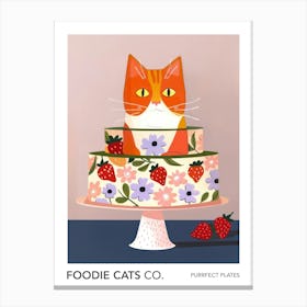 Foodie Cats Co Cat And A Trifle Cake 6 Canvas Print