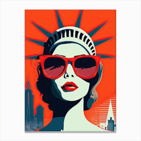 Statue Of Liberty, Woman, Pop art Canvas Print