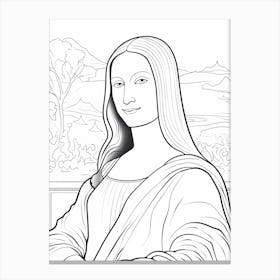 Line Art Inspired By The Mona Lisa 1 Canvas Print