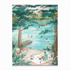 Lakeside Swims Canvas Print