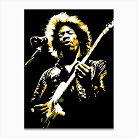 Jimi Hendrix American Guitarist Legend in Pop Art Canvas Print