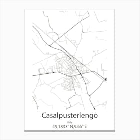 Casalpusterlengo,Italy Minimalist Map Canvas Print