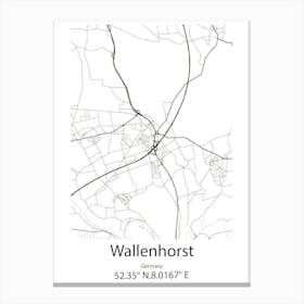 Wallenhorst,Germany Minimalist Map Canvas Print