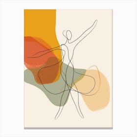 Dancer In Motion Minimalist Line Art Monoline Illustration Canvas Print