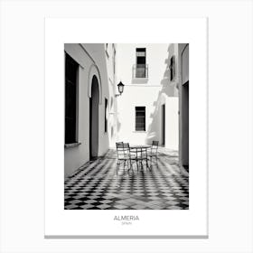 Poster Of Almeria, Spain, Black And White Analogue Photography 1 Canvas Print