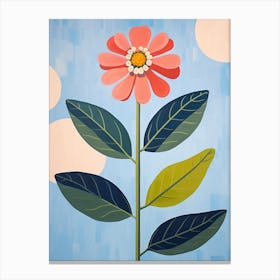 Zinnia 5 Hilma Af Klint Inspired Pastel Flower Painting Canvas Print