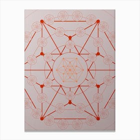 Geometric Abstract Glyph Circle Array in Tomato Red n.0011 Canvas Print