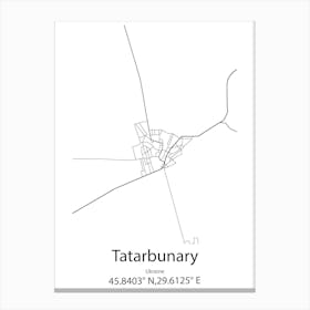 Tatarbunary,Ukraine Minimalist Map Canvas Print