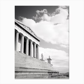 Athens, Greece, Mediterranean Black And White Photography Analogue 1 Canvas Print