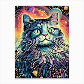 Galactic Pawthority, Psychedelic Cats series Canvas Print