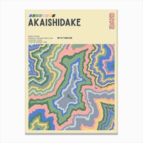 Japan - Mount Akaishi - Akaishidake - Contour Map Print Canvas Print