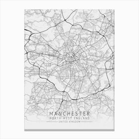 Manchester North West England United Kingdom Map Prints Canvas Print