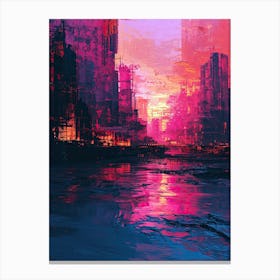 Cityscape | Pixel Art Series 1 Canvas Print