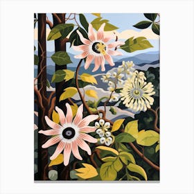 Passionflower 2 Flower Painting Canvas Print